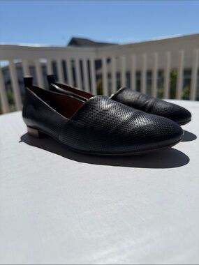 Paul Green Perry Perforated Leather Loafers In Black-Sz UK 5-US 7.5
